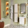 Тумба с раковиной Aquaton Сканди Doors 45 белый глянец, дуб рустикальный