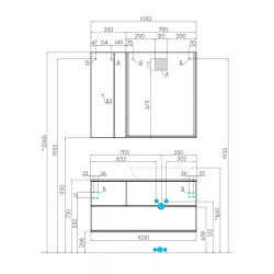 Тумба с раковиной Aquaton Терра 105/Mila 40 дуб кантри, антрацит