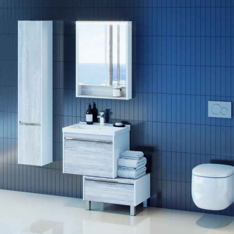 Зеркальный шкаф Aquaton Капри 60 бетон пайн